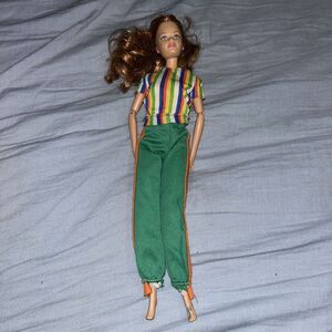 Barbie Red Head‎ 2002 Mattel Indonesia With Striped Multicolor Outfit A2